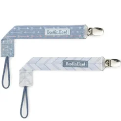 BooginHead Clipes de chupeta com 2 pacotes, melange azul Best