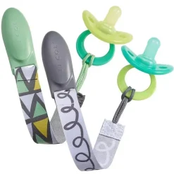 JJ Cole Clipes de chupeta Tomy 2 pk, verde/cinza Online