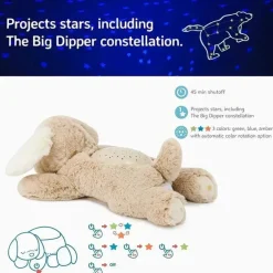 Cloud B - Mini projetor de luz noturna calmante Dream Buddies, Grey Bunny Best