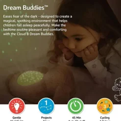 Cloud B - Mini projetor de luz noturna calmante Dream Buddies, Grey Bunny Best