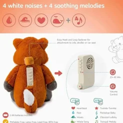 Cloud B - Máquina de som calmante, bichinho de pelúcia fofinho, 4 sons calmantes, Frankie the Fox Discount
