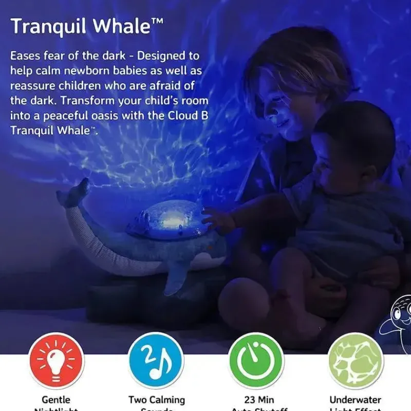 cloud_b__ocean_projector__SKU3bzGJweP_3.webp Cloud B - Ocean Projector Nightlight, Tranquil Whale Family Clearance