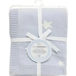 Piccolo Bambino Cobertor de bebê estrela de tricô - azul Sale