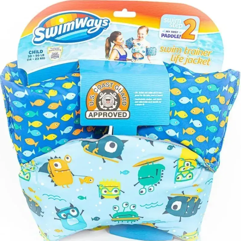 colete_salvavidas_swimway_SKUxY0ON78P_0.webp Swimways Colete salva-vidas Sea Squirts para treinamento de natação 30-50 lb Clearance