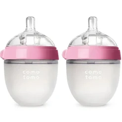 Comotomo - mamadeira 2Pk Natural Feel, rosa (5 onças) Fashion