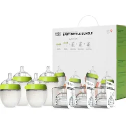 Comotomo - pacote de mamadeira com 7 unidades, verde Discount