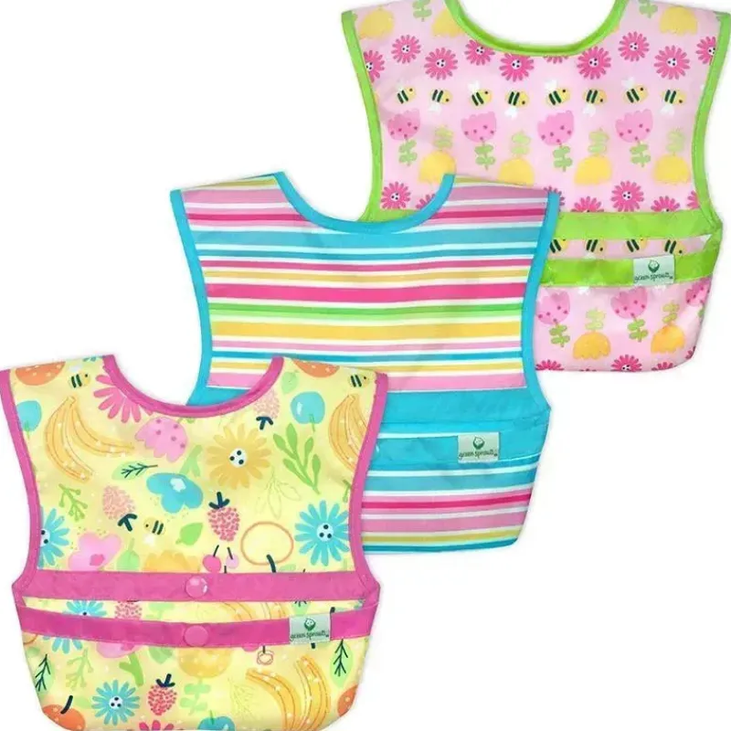 conjunto_de__babadores_de_SKUMNZPftYT_0.webp Iplay Conjunto de 3 babadores de brotos verdes Snap & Go Easy Wear, floral rosa abelha Best