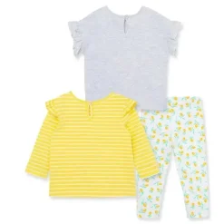Little Me Conjunto de 3 peças Lemon - Amarelo Fashion