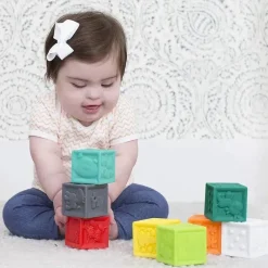 Infantino Conjunto de Blocos Squeeze &amp; Stack, Multicolorido Hot
