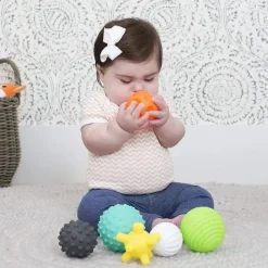 Infantino Conjunto de bolas múltiplas texturizadas , multicoloridas New