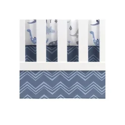 Lambs u0026 Ivy Conjunto de cama de berço Roar Dinosaur de 3 peças para dormir Originals Originals, azul/cinza Clearance