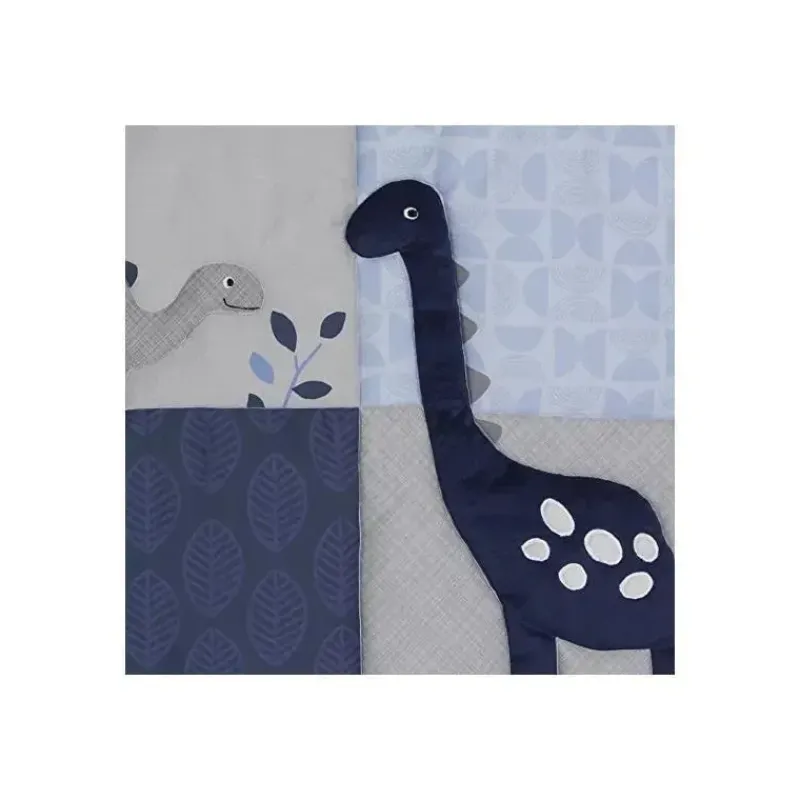 conjunto_de_cama_de_bero__SKUQ9SxMQD0_3.webp Lambs u0026 Ivy Conjunto de cama de berço Roar Dinosaur de 3 peças para dormir Originals Originals, azul/cinza Clearance