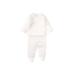 Kissy Kissy Conjunto de camiseta/calça Pointelle Cross, branco Best