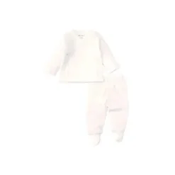 Kissy Kissy Conjunto de camiseta/calça Pointelle Cross, branco Best