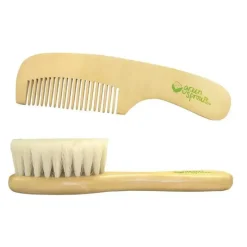 Green Sprouts Conjunto de escova e pente de brotos verdes, naturais Outlet