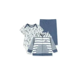 Little Me Conjunto de moletom - Filhotes 3 peças, azul Fashion