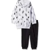 Little Me Conjunto de moletom Bolts, preto e branco Clearance