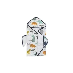 Little Unicorn Conjunto de toalha e toalhinha de algodão unicórnio com capuz em Dino Friends Online