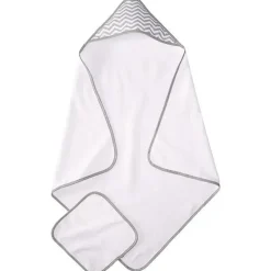 American Baby Company Conjunto de toalhas com capuz American Baby - Terry, cinza Hot