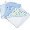 SpaSilk Conjunto de toalhas Soft Terry com capuz, pacote de 3 azuis Discount