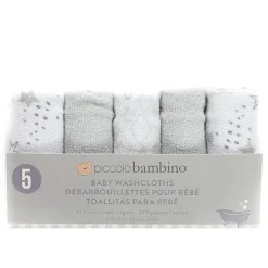Piccolo Bambino Conjunto de toalhinhas de bebê 5 pk Terry, cinza Hot