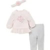 Little Me Conjunto Legging Bountiful Roses - Cinza Heather Best