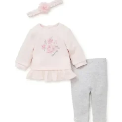Little Me Conjunto Legging Bountiful Roses - Cinza Heather Best