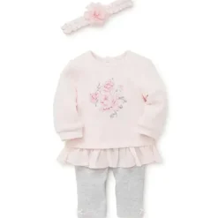 Little Me Conjunto Legging Bountiful Roses - Cinza Heather Best