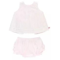 RuffleButts Conjunto - Meninas Rosa Seersucker Ric Rac Swing & Bloomer Online