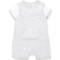 Little Me Conjunto Shortall Zebra - Cinza New