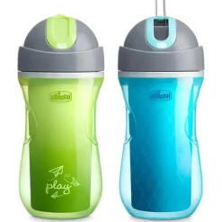Chicco Copo de canudo isolado Flip Top 12+ verde/azul-petróleo Fashion