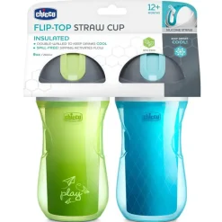 Chicco Copo de canudo isolado Flip Top 12+ verde/azul-petróleo Fashion