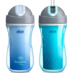 Chicco Copo de palha isolado Flip-Top 9 onças. 12m+ (2pk) em Azul Discover/Teal Outlet