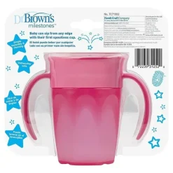 Dr. Brown's Copo de treinamento sem bico Dr. Brown's Cheers 360, rosa Outlet