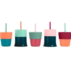 Boon Copos e tampas de palha de silicone universal Snug Straw Best