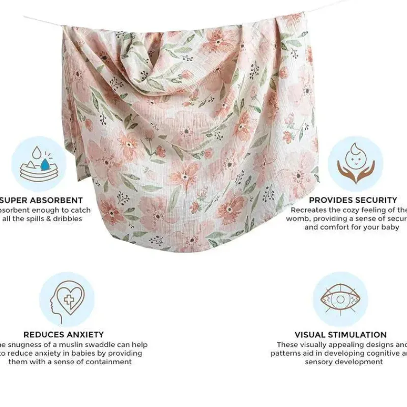 crane_baby_parker_collect_SKUJiQugFSQ_2.webp Crane Baby Parker Collection Musselina Swaddle Wraps Estampa Floral Clearance