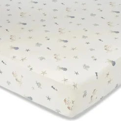 Crane Bedding - Cove Fitted Crib Sheet, Sea Life Outlet