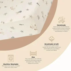 Crane Bedding - Cove Fitted Crib Sheet, Sea Life Outlet