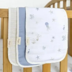 Crane Bedding - Cove 3-Pc. Baby Burp Cloth Set, Ocean Clearance
