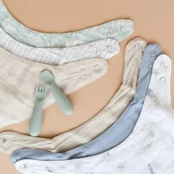 Crane Bedding - Cove 3-Pc. Muslin Bib Set, Beach Life Online