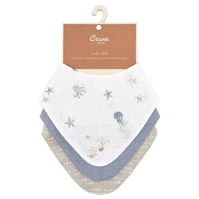 crane_bedding__cove_pc_mu_SKUh8uMXFZz_4.webp Crane Bedding - Cove 3-Pc. Muslin Bib Set, Ocean Life Sale