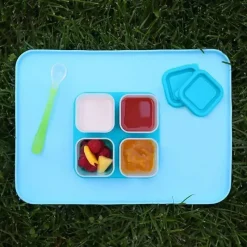 Iplay Cubos inquebráveis de comida de bebê fresca - Aqua (2 onças) Online