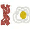 Cudlie - Mordedor de silicone de grau alimentício 2Pk, ovos e bacon Clearance