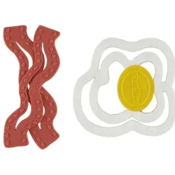 Cudlie - Mordedor de silicone de grau alimentício 2Pk, ovos e bacon Clearance