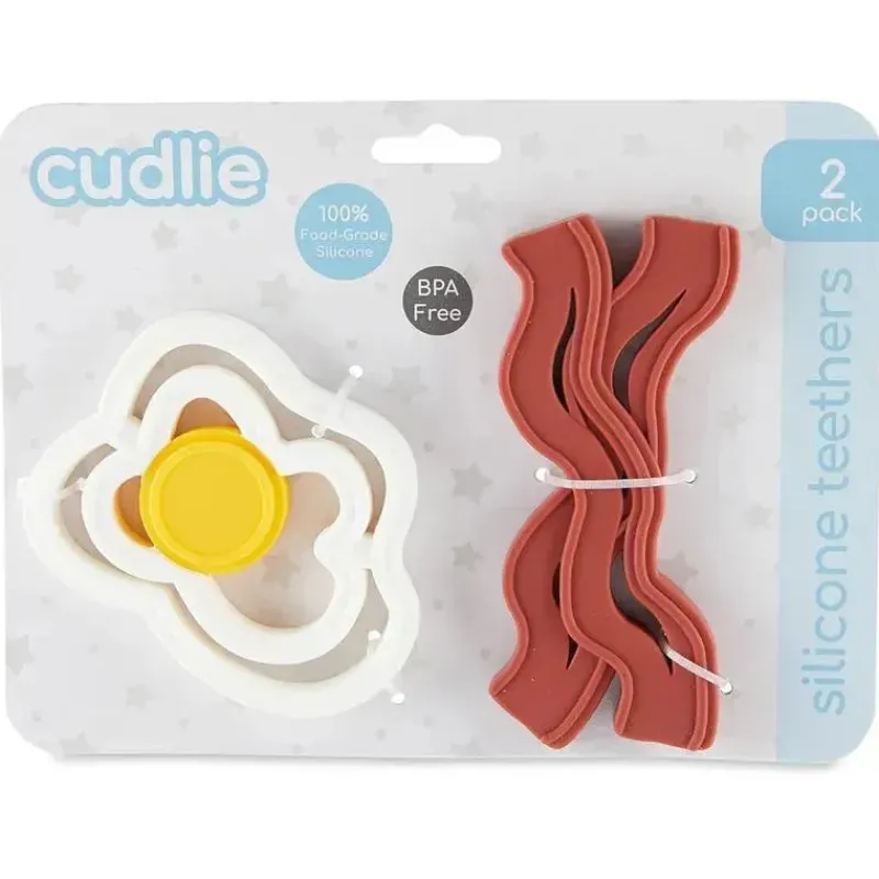 cudlie__mordedor_de_silic_SKUFWuHXRmP_3.webp Cudlie - Mordedor de silicone de grau alimentício 2Pk, ovos e bacon Clearance