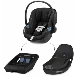 Cybex - Assento de carro infantil giratório Aton G Sensorsafe, Moon Black Fashion