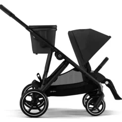 Cybex - Carrinho de passeio simples a duplo Gazelle S 2, moldura preta/preto lua New