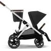 Cybex - Carrinho de passeio simples a duplo Gazelle S 2, moldura prateada/preto lua New