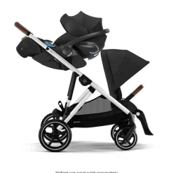 Cybex - Carrinho de passeio simples a duplo Gazelle S 2, moldura prateada/preto lua New