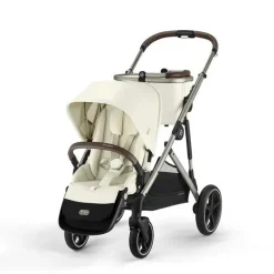 Cybex - Carrinho de passeio simples a duplo Gazelle S 2, estrutura taupe/bege concha Sale
